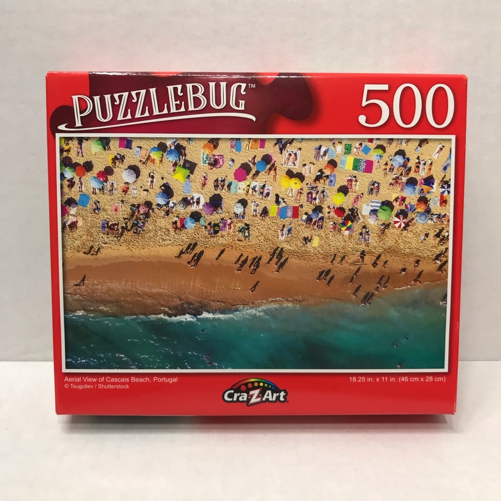🌸$4🌸 Cascais Beach, Portugal aerial view puzzle 500pc Puzzlebug 18.25”x11”